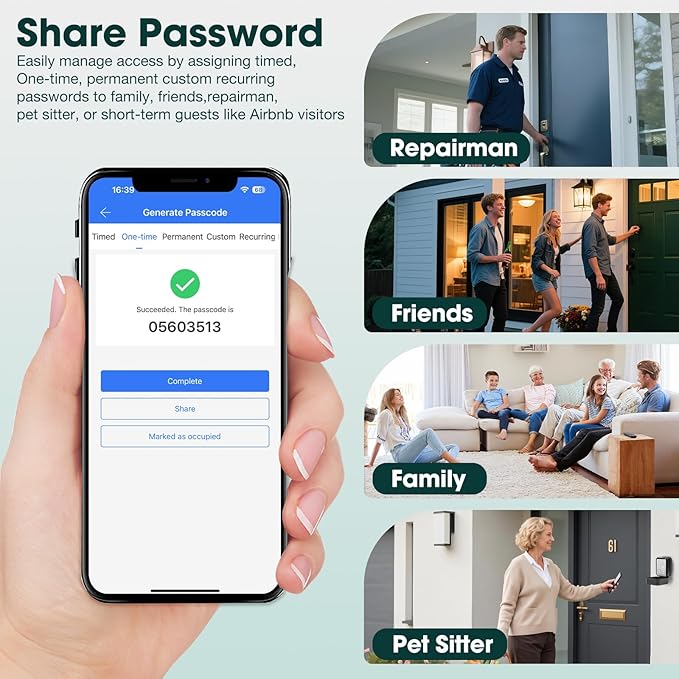 Smart Key Lock Box Electronic Bluetooth Lock Box with APP Control & PIN Code Types,Share eKey Lock Box for Airbnb Realtor House Office with Removable Shackle