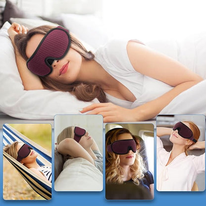Sleep Mask, Super Soft Eye Mask for Sleeping, Upgraded 100% Blockout Light Sleep Masks for Women with Adjustable Strap, 3D Contoured Cup Eye Covers for Sleeping, Red