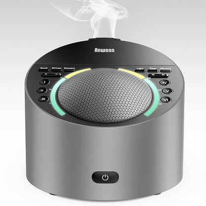 Sound Machine with Aroma Diffuser, Premium Metal Shell White Noise Machine, Soothing Night Light, 50+ Natural Sounds for Sleep, Focus, Relaxation, Perfect System for Adults Kids Baby