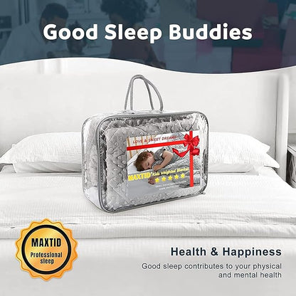 MAXTID Kids Weighted Blanket Reversible Heavy Blankets Hush Warmed Blanket Gifts for Kids Boy 2lbs(Grey 36”x48”)