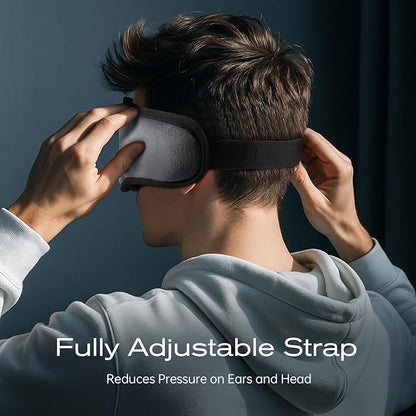 3D Sleep Mask with Bluetooth Headphones, Sleeping Headphones for Side Sleepers, Wireless Music Eye Mask with Ultra-Thin Stereo Speakers for Men, Women, Tech Gifts, Grey