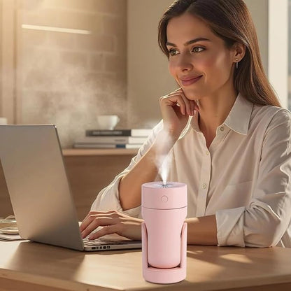 Portable Mini Humidifier, Usb Powered, 7.7 Fl Oz / 220 Ml, Automatic Rotating, Compact Design For Home And Travel, Pink
