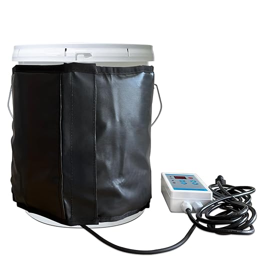 Honey Heater,Pail Heater,Drum Heater,Drum Heating Blanket,5Gal Band Heater,Honey Bucket Heater, Fixed Internal Thermostat and Timers Max Temp 130℉,350W,120V.