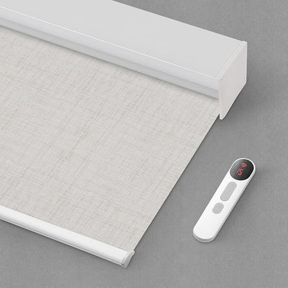 Bringnox Motorized Blinds with Remote,100% Blackout Smart Roller Blinds Compatible with Apple Homekit Google Home and Alexa Via HUB,and Customized (Vigor Cream-08)