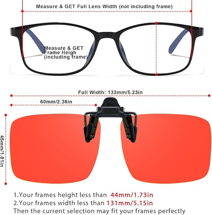 VIEWBETTER 3 Pack Clip On Blue Light Blocking Glasses for Eyes Strain/Light-Sensitive Flip Up Computer Gaming Glasses