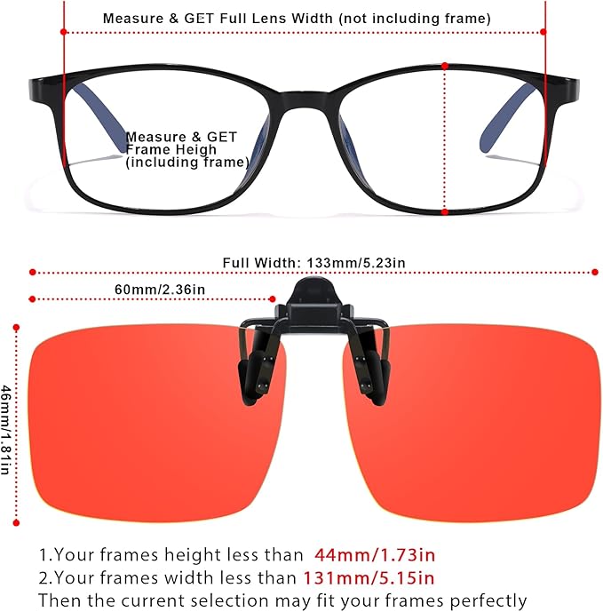 VIEWBETTER 3 Pack Clip On Blue Light Blocking Glasses for Eyes Strain/Light-Sensitive Flip Up Computer Gaming Glasses
