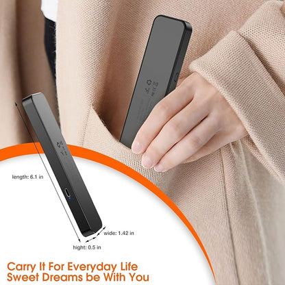 Bone Conduction Bluetooth Pillow Speaker for Sleeping, Portable Sleep Bar Perfect for Side Sleepers, Speaker with Stereo Bass-30/60-Min Timer, Volume Control, TF Function, Privacy&Meditation(Grey)