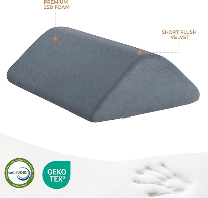 Knee Wedge Pillow for Post-Surgery Recovery-Leg Elevation Support for Sleep Position, Alleviating Lower Back & Hip Pain Enhancing Circulation in Ankles Legs Triangle Pillow with Removable Cover