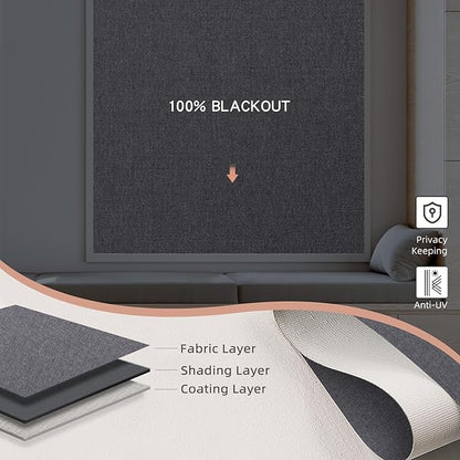 Motorized Roller Shade: Blackout, Electric Blinds, Compatible with Alexa/Google Home/Apple Homekit, Customized Size, Noir Anchor Grey