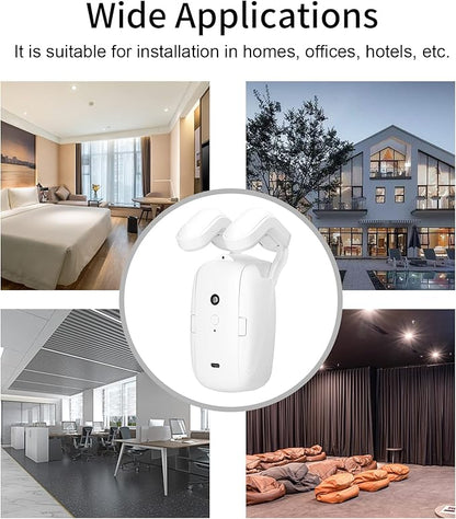 LANRU 2PCS Tuya WiFi Intelligent Curtain Motor Electric Curtain Robot Automatic Opener No Wiring with Gateways Support APP Remote Control Timer Setup Temperature & Light Sensing