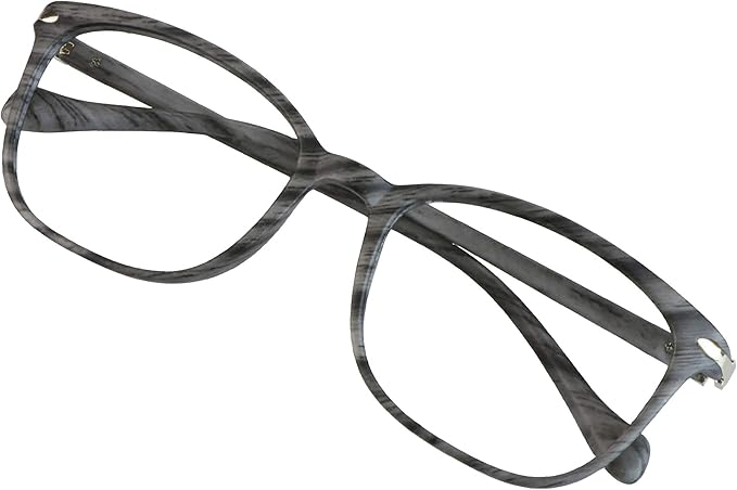 VisionGlobal Blue Light Blocking Glasses for Women/Men, Anti Eyestrain, Computer Reading, TV Glasses, Stylish Square Frame, Anti Glare (Wood, No Magnification)