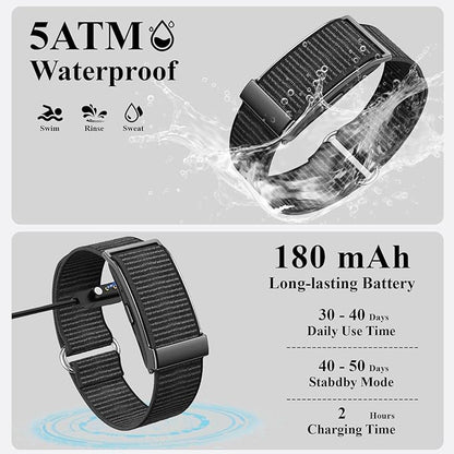 Smart Bracelet,Health and Fitness Tracker,24/7 Heart Monitor & Sleep Tracker, Multi-Sport Tracker Wristband with Free APP (Black)