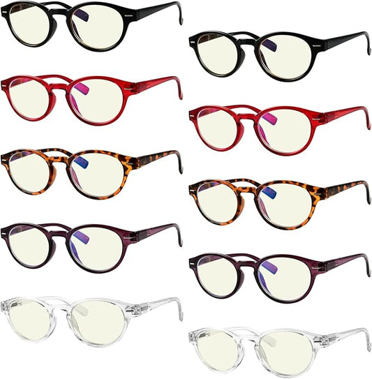 Eyekepper 10-Pack Blue Light Blocking Glasses for Women Computer Eyeglasses Ladies +0.00