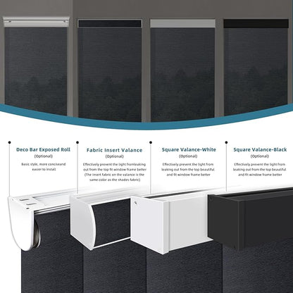 Motorized Blinds with Remote,60% Blackout Light Filtering Shades Compatible with Alexa Google Homekit,Remote Control Motorized Shades,Custom Motorized Roller Shades,Dark Obsidian