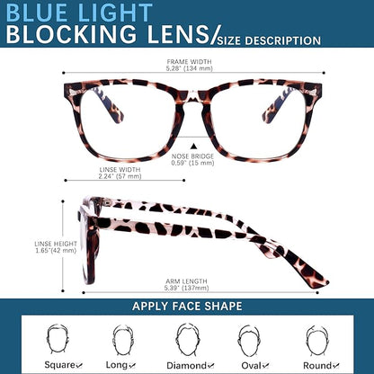 Blue-Light Blocking Glasses Computer Reading/Gaming/TV/Phones Glasses Fashion Anti Eyestrain UV Glasses for Women Men(H2-Black+Douhua)