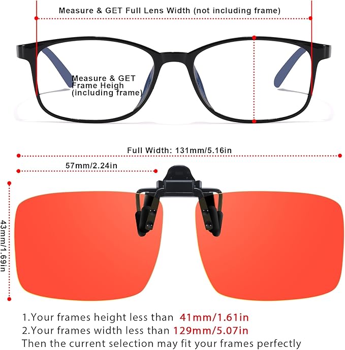 VIEWBETTER 3 Pack Clip On Blue Light Blocking Glasses for Eyes Strain/Light-Sensitive Flip Up Computer Gaming Glasses