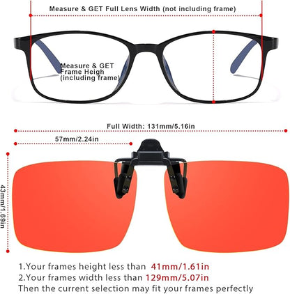 VIEWBETTER 3 Pack Clip On Blue Light Blocking Glasses for Eyes Strain/Light-Sensitive Flip Up Computer Gaming Glasses
