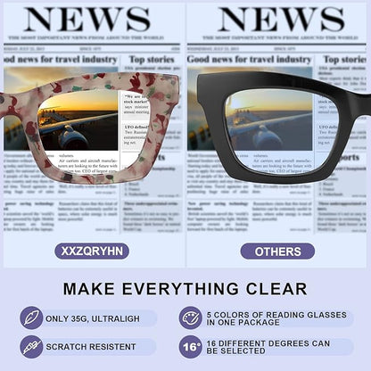 Oprah Reading Glasses for Women-5 Pack Blue Light Blocking Square Fashion Readers with Spring Hinge Computer Eyeglasses(Mix1, 3.00x)