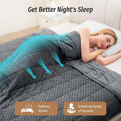 Wemore Minky Dot Weighted Blanket for Adults King Size 25 lbs, Soft Cozy Heavy Blanket for Bed and Couch, Breathable Blanket for All-Season with Glass Beads, Dark Grey 80 x 87 inches