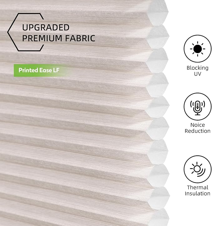 ZSTARR Motorized Skylight Shades Blackout Cellular Honeycomb Electric Blinds with Solar Panel Cordless Rechargeable with Remote for Roof and Slanted Windows Custom Size (LF Printed Vanilla Fawn)