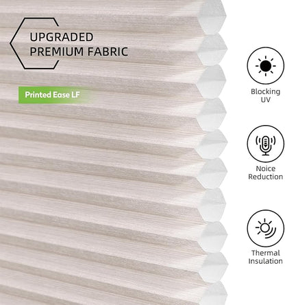 ZSTARR Motorized Skylight Shades Blackout Cellular Honeycomb Electric Blinds with Solar Panel Cordless Rechargeable with Remote for Roof and Slanted Windows Custom Size (LF Printed Vanilla Fawn)