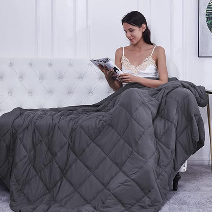 Weighted Blanket 30lbs 88x104 Cooling Breathable Heavy Blanket with Glass Beads for Adult All-Season