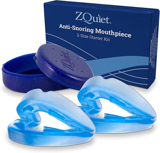 ZQuiet Anti-Snoring Starter Pack with 2 Mouthpieces, Complimentary Storage Case – FDA-Cleared Snore Stopper for Men & Women, Adjustable Comfort, BPA-Free, Non-Invasive, Sleep Aid for Snoring