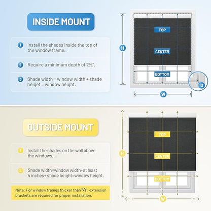 Motorized Blinds with Remote, [Free Solar Panels] Cordless Smart Blinds with Valance Cover, Blackout Electric Blinds with Remote Control, Automatic Roller Shades for Windows Light Black 48" W x 72" H
