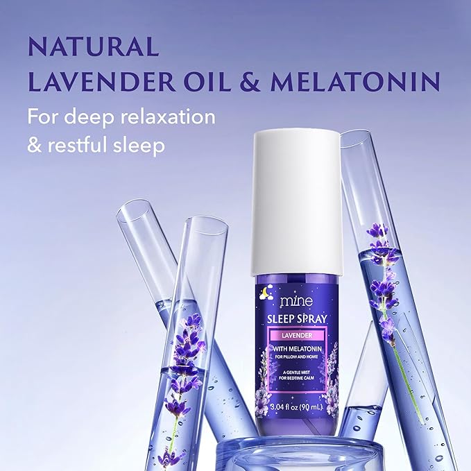 Lavender Sleep Spray with Melatonin - Relaxing Gifts for Teen Girls and Women – Natural Pillow Mist for Sleep, Calming Bed Spray for Adults