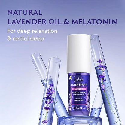 Lavender Sleep Spray with Melatonin - Relaxing Gifts for Teen Girls and Women – Natural Pillow Mist for Sleep, Calming Bed Spray for Adults