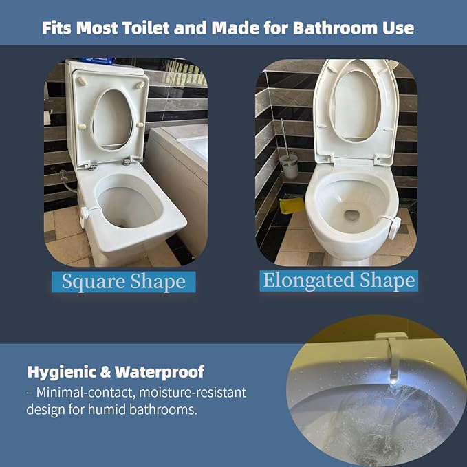 USB Rechargeable Toilet Night Lights, 2 Pack, Motion Sensor LED Nightlight for Multiple Bathrooms, 16 Colors, Soft Non-Blinding Glow, Dimmable, Practical Funny Gifts for Men, Women, Seniors