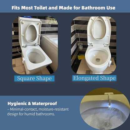USB Rechargeable Toilet Night Lights, 2 Pack, Motion Sensor LED Nightlight for Multiple Bathrooms, 16 Colors, Soft Non-Blinding Glow, Dimmable, Practical Funny Gifts for Men, Women, Seniors