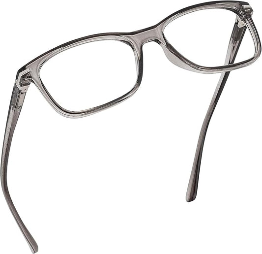 Readerest Blue Light Blocking Glasses – Thin Reflective Lens, Anti-Glare Computer Eyeglasses, UV Protection, Eye Strain Relief (Grey, 2.75 Magnification)