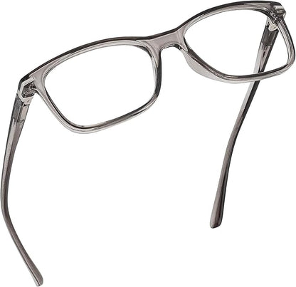 Readerest Blue Light Blocking Glasses – Thin Reflective Lens, Anti-Glare Computer Eyeglasses, UV Protection, Eye Strain Relief (Grey, 1.75 Magnification)