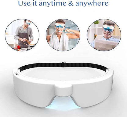 Light Therapy Glasses, Portable & Wearable UV-Free Blue Light Therapy Lamp, Natural Relief for Good Sleep, Happy Mood, Boost Energy and Jet Lag (Glasses-I)