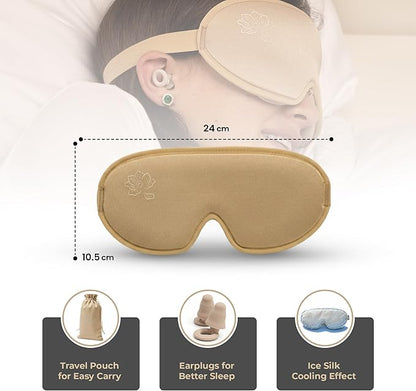 Anemone Sleep Mask for Women – Ultra Soft Cooling Fabric Eye Mask with 100% Light-Blocking Design, Deep Eye Cups, Zero-Pressure Fit