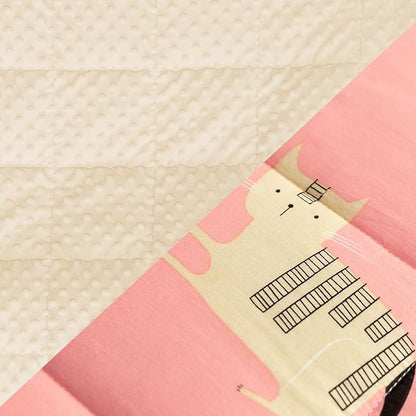 Uttermara Weighted Blanket 5 lbs, Ultra Cozy Minky Fleece and Cotton Sided with Cartoon Patterns, Reversible Heavy Blanket Great for Sleeping, 36x48 inches, Pink Cat