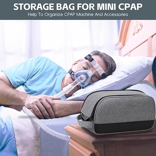 CPAP Travel Bag Compatible with ResMed AirMini Machine & Accessories, Portable CPAP Equipment & Supplies Carrying Bag, Compact CPAP Organizer Storage Bag with Compartments,Grey(Bag Only)