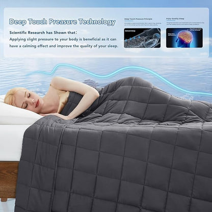 Topcee Weighted Blanket for Adults (25 lbs, 60" x 80") Queen Size Soft Cooling Heavy Blanket Sleeping, Apply to 240-260 lbs Body, Thick Breathable Blanket with Glass Bead, Easy Care