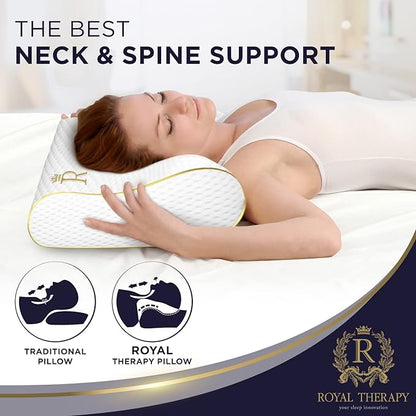 Memory Foam Pillow (2-Pack Extra King - 31 x 14 x 6.5) 4-Layer King, Contour, Side Sleeper Orthopedic, Neck Support Pillow, Neck Pain, Side Sleepers