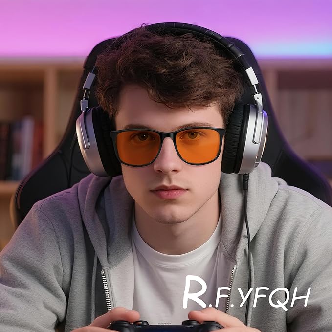 Sleep Blue Light Blocking Glasses for Men and Women, Computer Gaming Glasses Anti Eyestrain & UV Glare