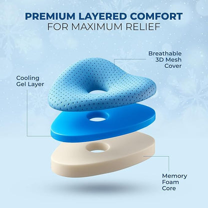 Cooling Gel Knee Pillow for Side Sleepers Hip Pain - Between Leg Pillow for Side Sleeping - Sciatica Pain Relief Support for Lower Back, Knees, Joints, and Spine