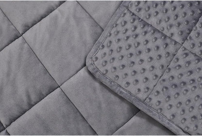 TONGDADA Minky Weighted Blanket | 40''x60'',5lbs | Cozy and Soft Minky Weighted Throw Blanket | Luxury Velvet with Premium Glass Beads | Dark Grey Minky
