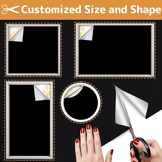 100% Blackout Curtains for Bedroom 57x118 inch,Removable Cuttable No Drill Blackout Shades,Portable Temporary Black Out Window Cover,Black Out Blinds for Nursery,Dorm,Travel,RV or Renter Use