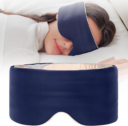 Sleep Mask,Eye Masks for Sleeping,Dual-Side Blackout Eye Covers for Side Sleeper,Soundless Velcro, Adjustable Band,Pressure-Free,Wrapped Around,for Women/Men/Nap/Travel/Yoga-Dark Purple