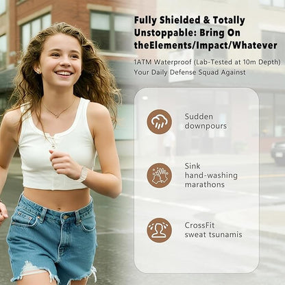 Smart Bracelet,100+ Sport Modes Fitness Tracker with Continuous Heart Rate Blood Oxygen Sleep Monitor 24h, Comes with a Free Armband (Beige)