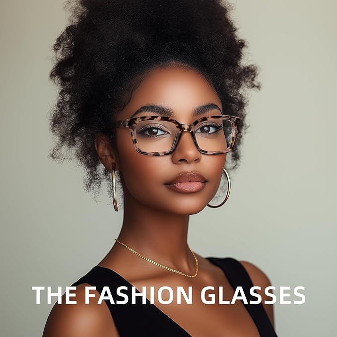 XVXV Reading Glasses for Women Men - Blue Light Blocking Readers Oversize Oprah Square Anti Glare/Eyestrain Spring Hinge
