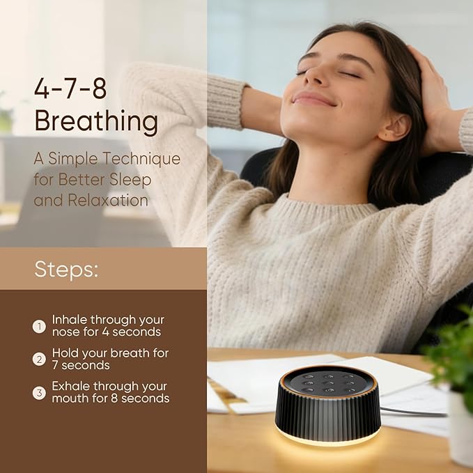 Kipcush White Noise Machine for Sleeping Baby & Adults – 26 Soothing Sounds, 8 Night Light Colors, Tap Control, Memory & Timer, Portable Sound Machine for Nursery, Bedroom & Travel
