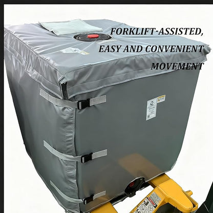 Ibc Heater Blanket, Ibc Tote Winter Blanket, Smart Temperature Control Up To 100°c, 500l/1000l, Heating Pad For Winter With Thermostat, For Petroleum, Chemical, Food Processing Grey 1000L 4200W