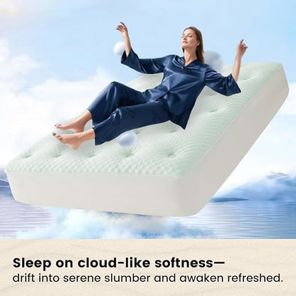 QUIETSEA Reversible King Mattress Topper Egg Crate Memory Foam Mattress Topper, Bamboo Viscose Mattress Pad King, Noiseless Waterproof Mattress Cover with Deep Pocket Stretches up to 21", 78" x 80"